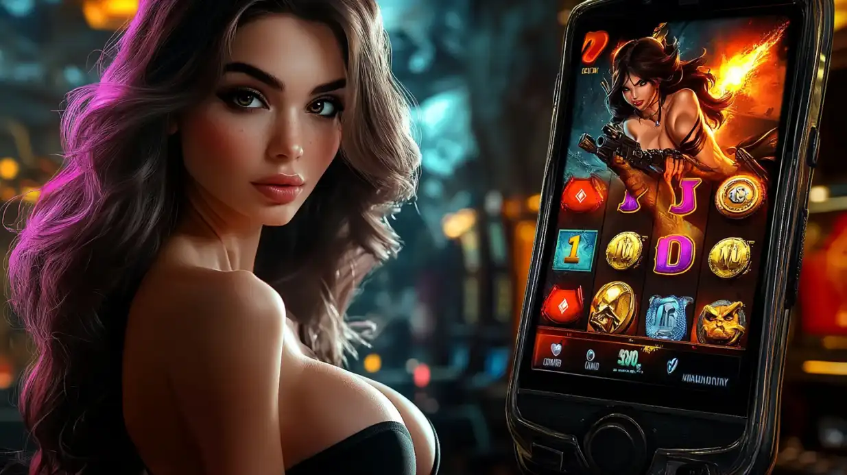 Modern smartphone showing LOGIN screen with floating poker chips
